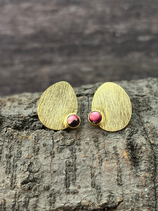 “The Golden Collection” Handmade Natural Dahlia Rose Post Earrings