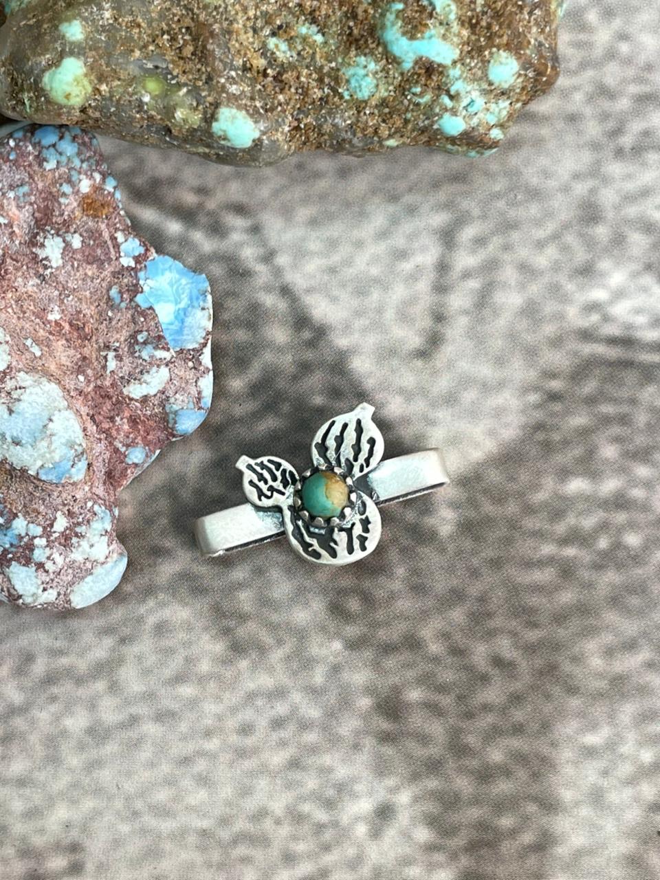 Handmade Sterling Silver Kingman Turquoise Watch Charms with Signed Nizhoni
