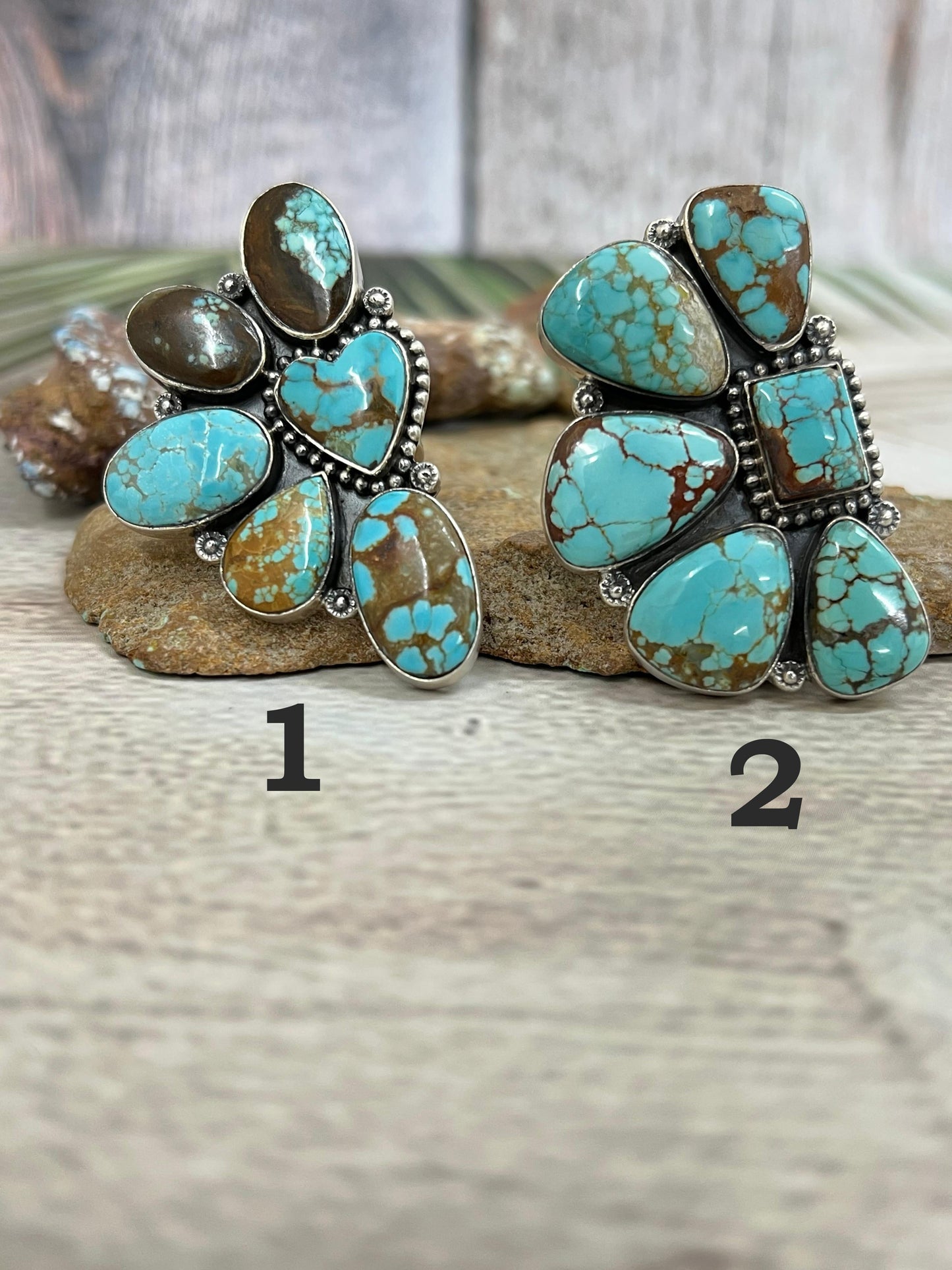 Handmade Sterling Silver Number 8 Turquoise Adjustable Ring with Signed Nizhoni
