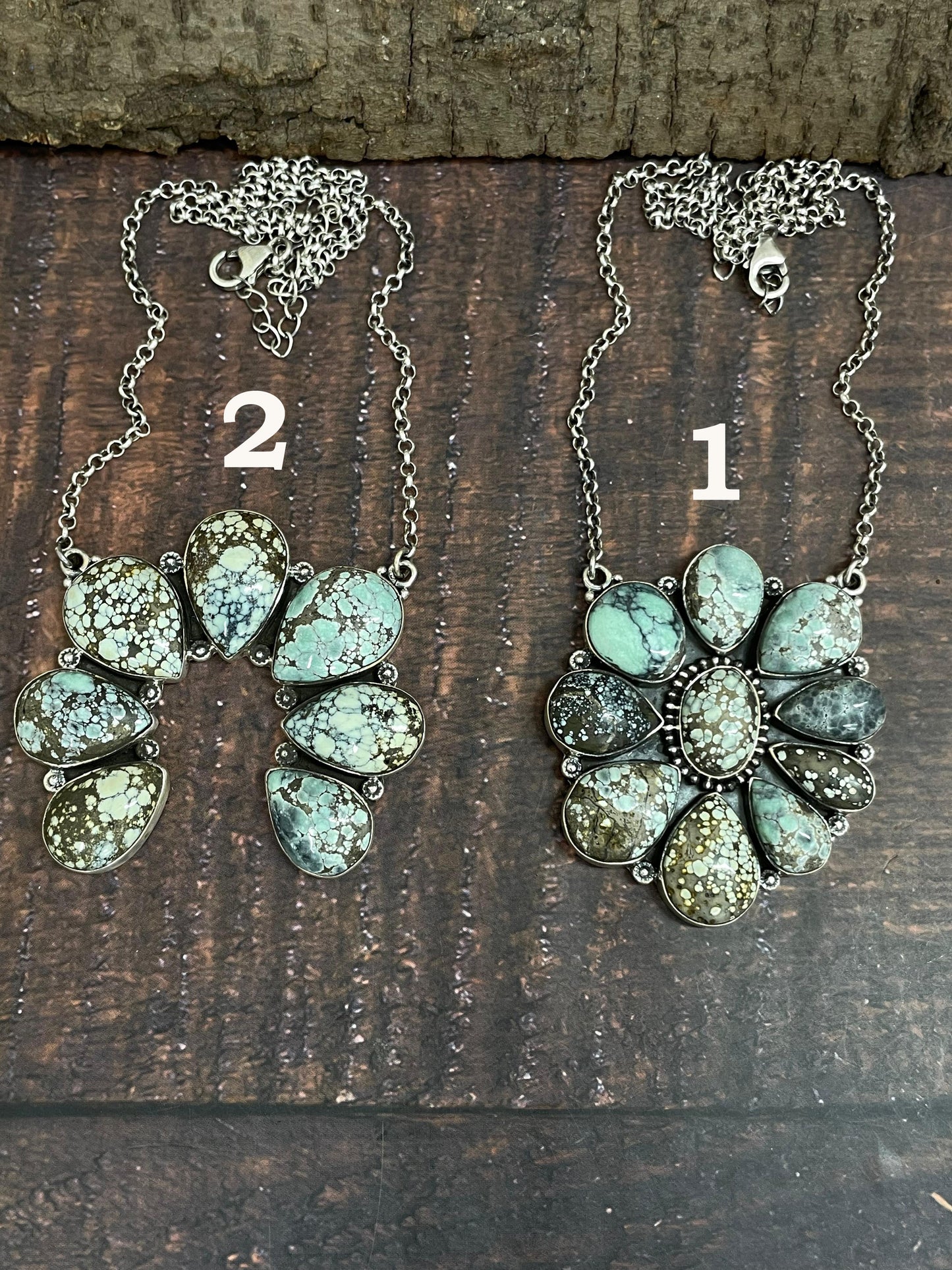 Handmade Sterling Silver Starfox Variscite Necklace Signed Nizhoni