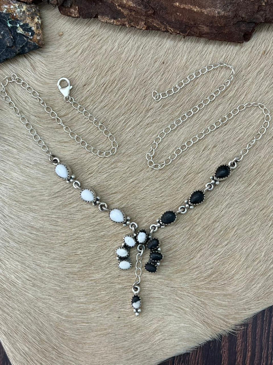 Handmade Sterling Silver White Buffalo Naja Necklace "Signed Nizhoni"