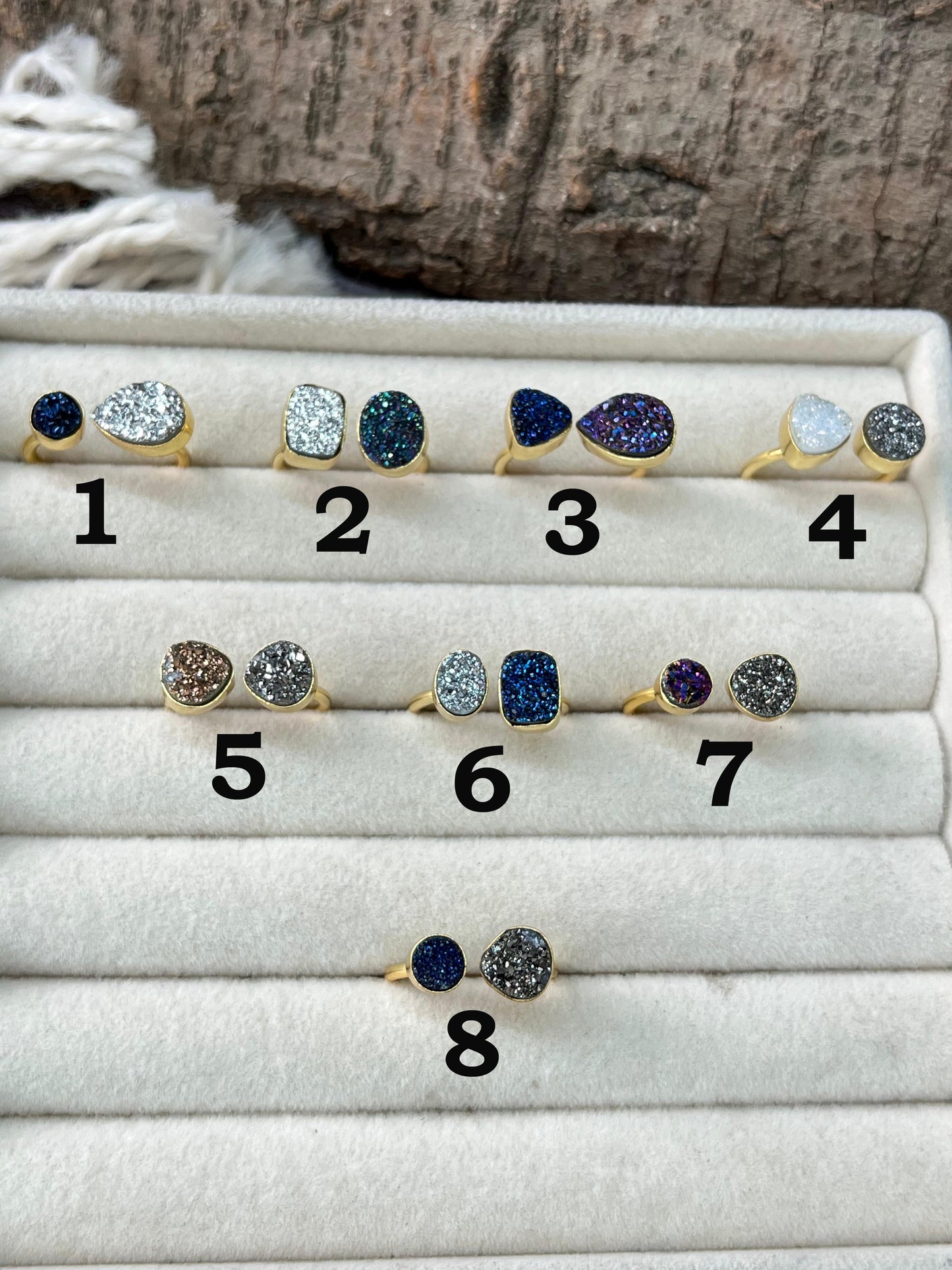 “The Golden Collection” Natural Druzy Adjustable Ring