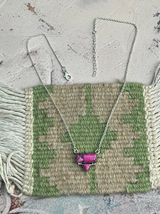 Handmade Sterling Silver Cherry Blossom Necklace "Signed Nizhoni"