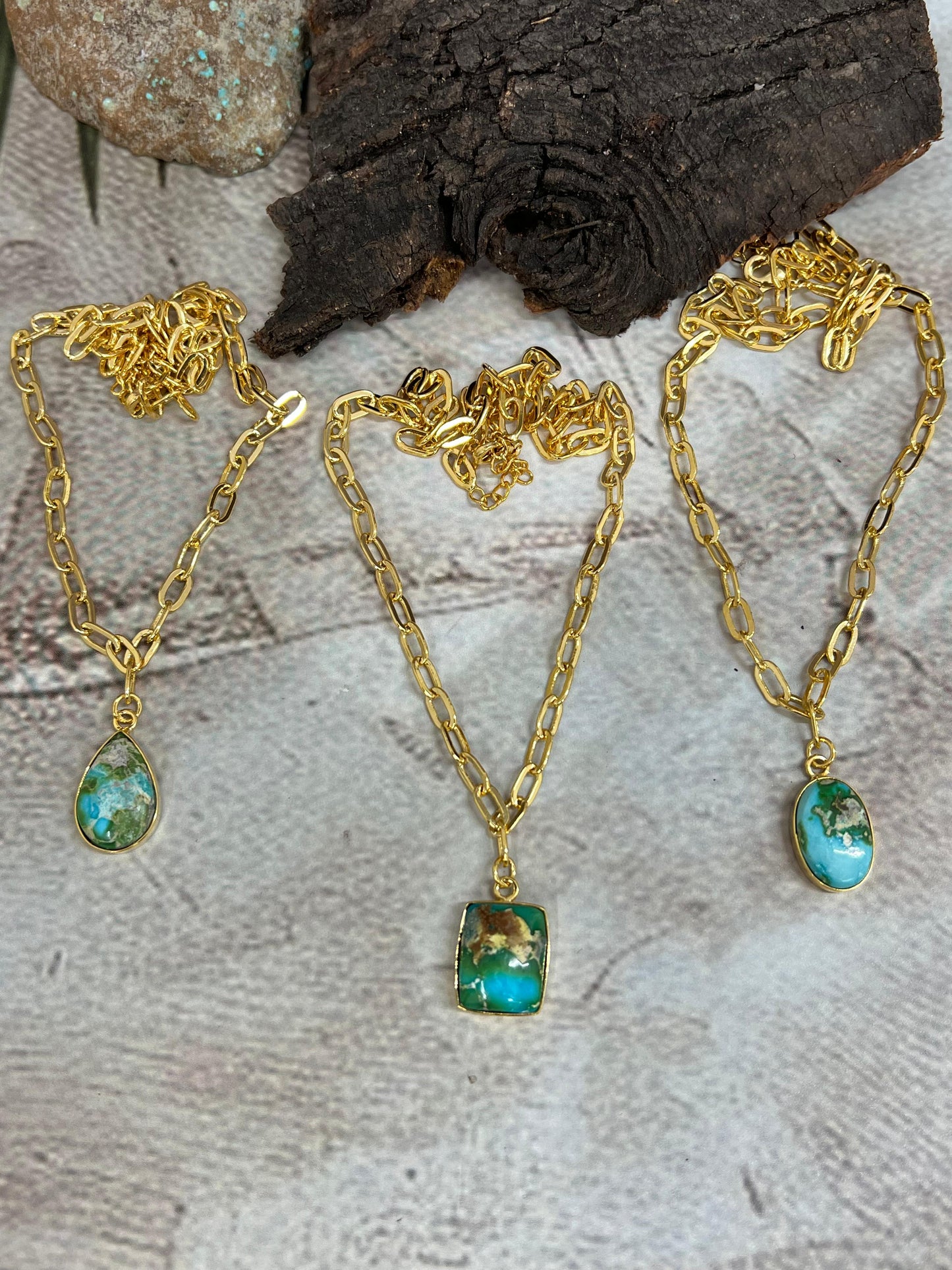 “The Golden Collection” Handmade Natural Sonoran Mountain Turquoise Necklace