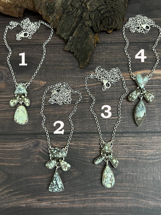 Handmade Sterling Silver Starfox Variscite Necklace Signed Nizhoni