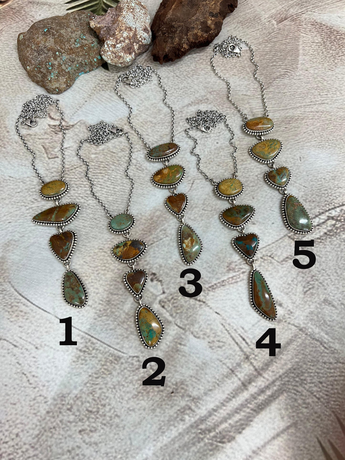 Handmade Sterling Silver Old Stock Royston Turquoise Necklace Signed Nizhoni