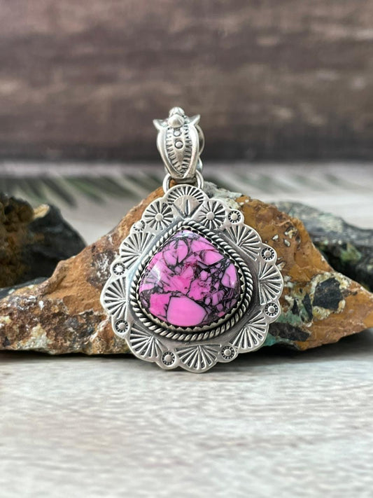 Handmade Sterling Silver Cherry Blossom Pendant "Signed Nizhoni"