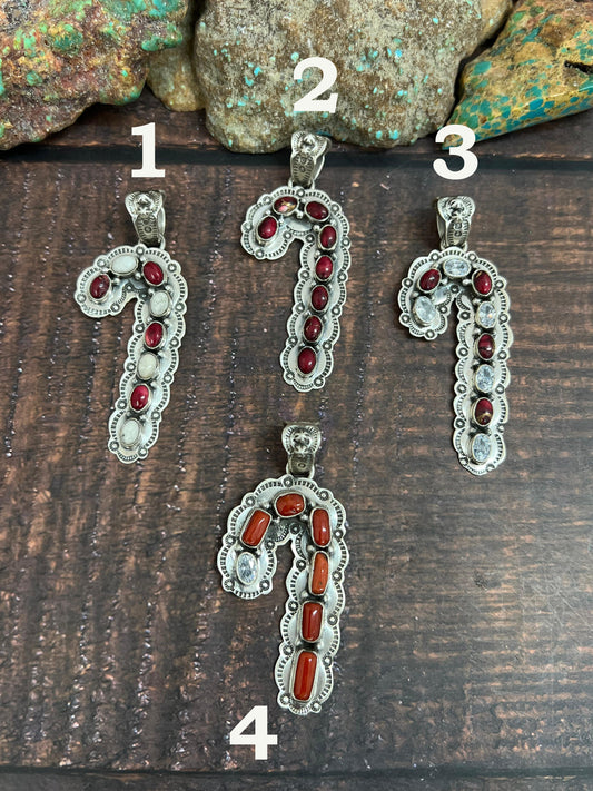 Handmade Sterling Silver Dahlia Rose, White Buffalo, Coral Pendant, Signed Nizhoni