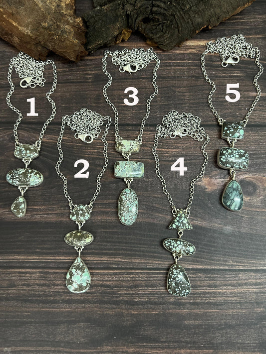 Handmade Sterling Silver Starfox Variscite Necklace Signed Nizhoni