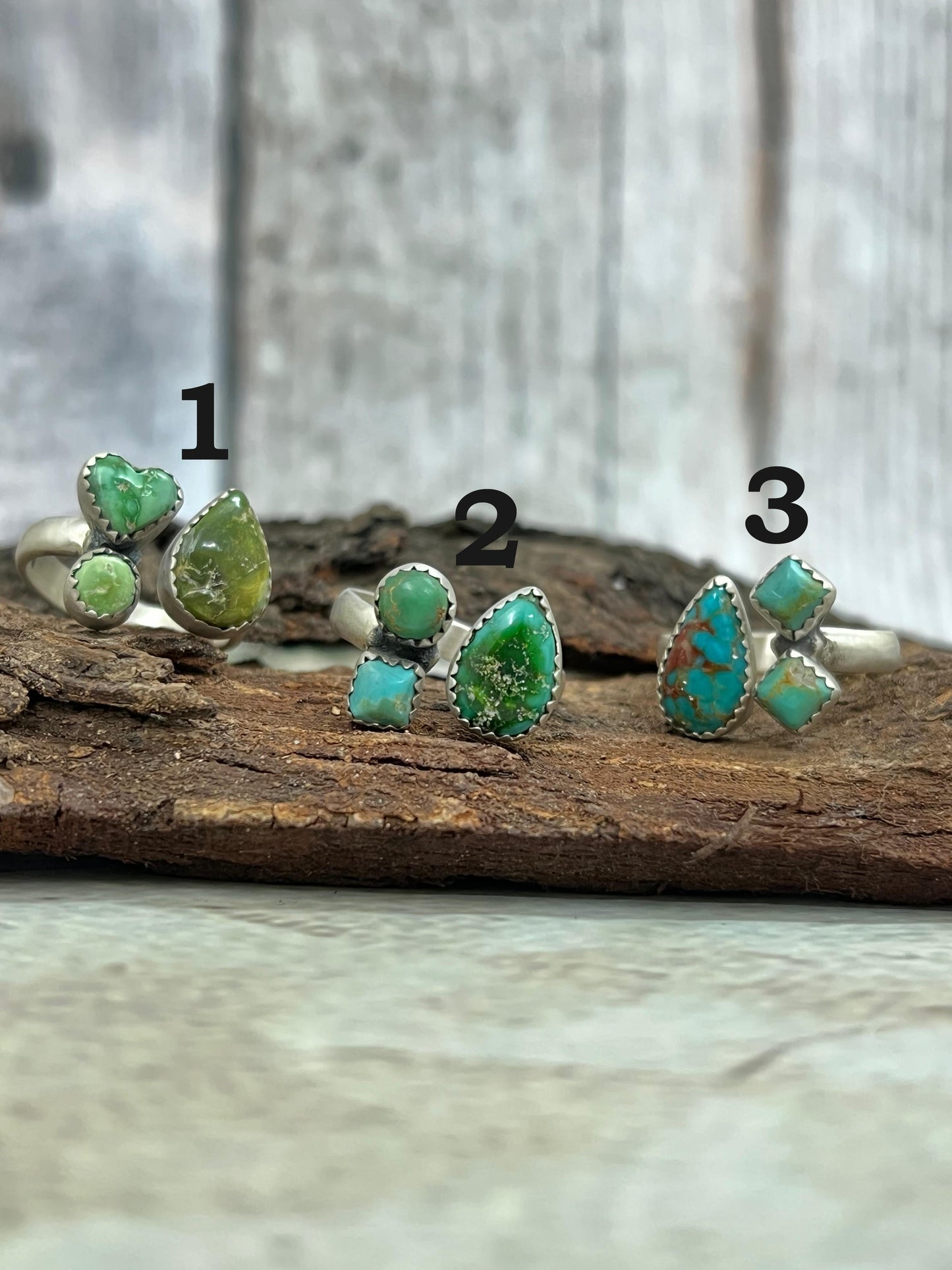 Handmade Sterling Silver Sonoran Mountain Turquoise Adjustable Ring with Signed Nizhoni