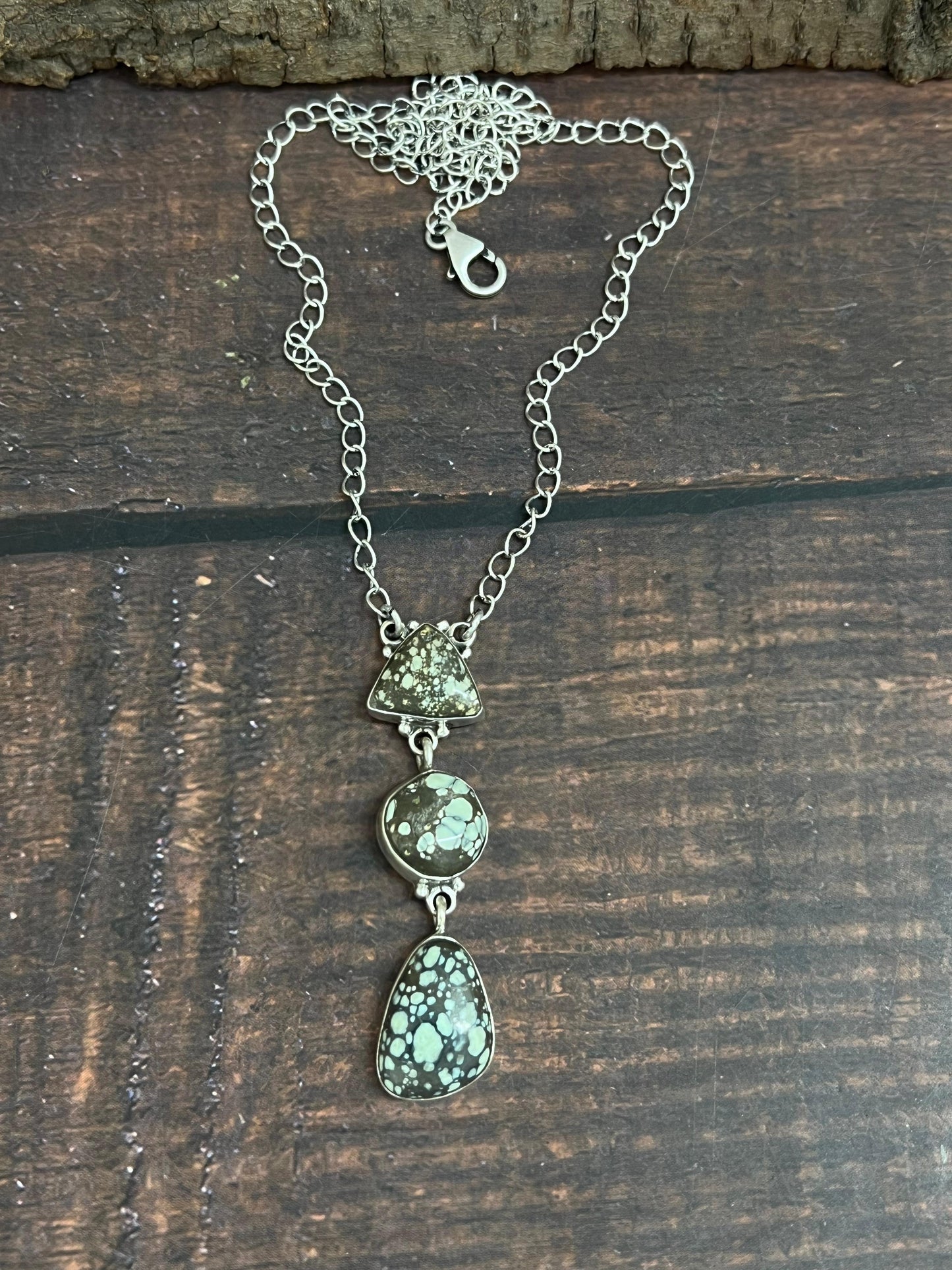 Handmade Sterling Silver Starfox Variscite Necklace Signed Nizhoni
