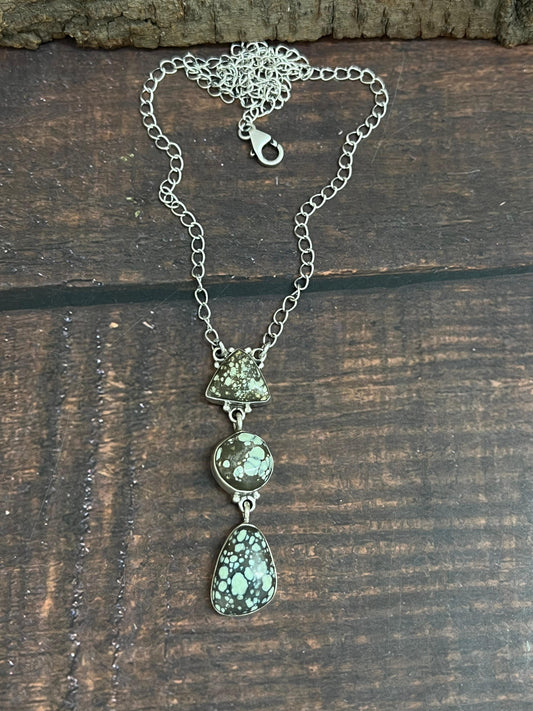 Handmade Sterling Silver Starfox Variscite Necklace Signed Nizhoni