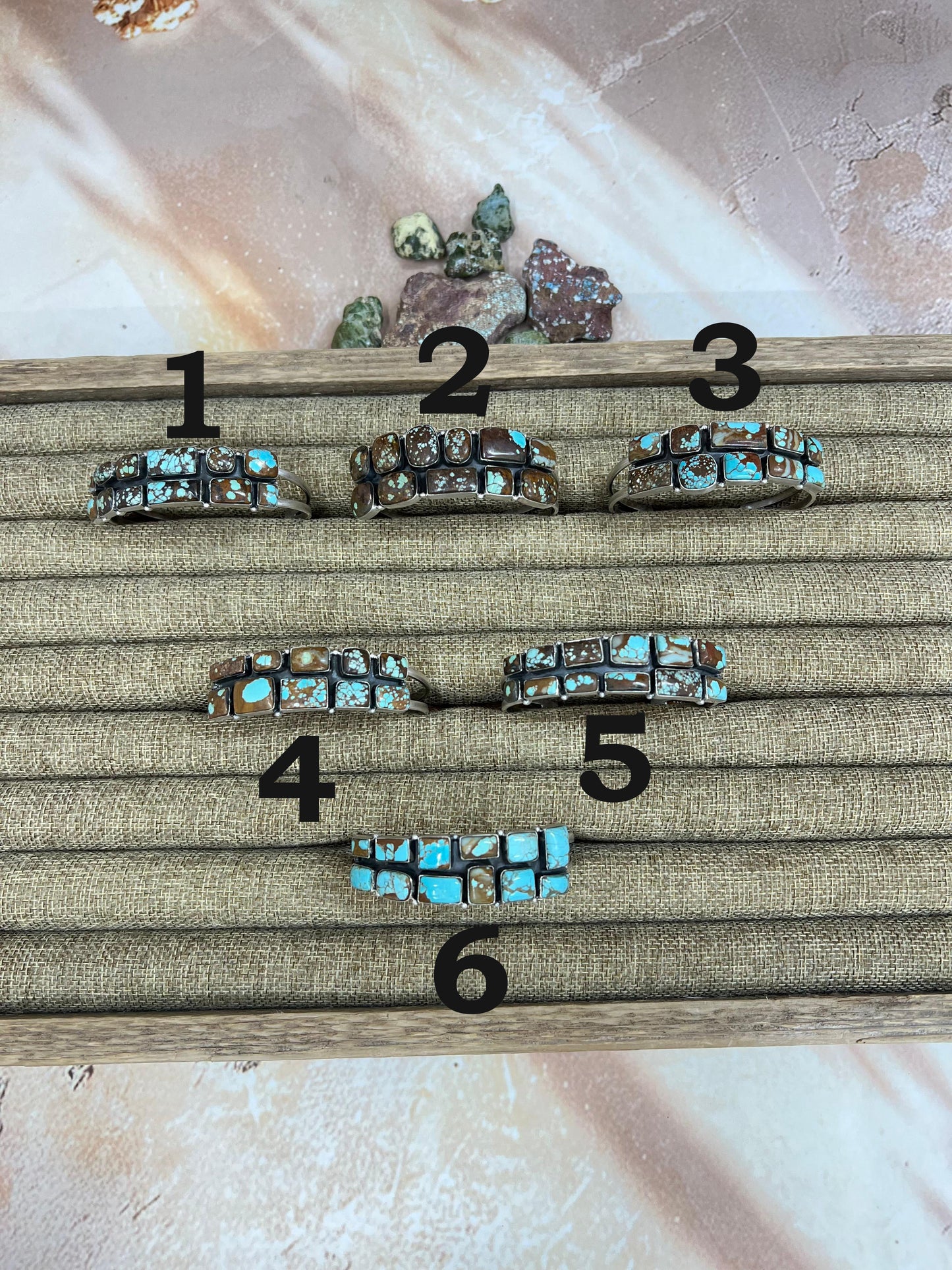 Handmade Sterling Silver Number 8 Turquoise Cuff Bracelet with Signed Nizhoni