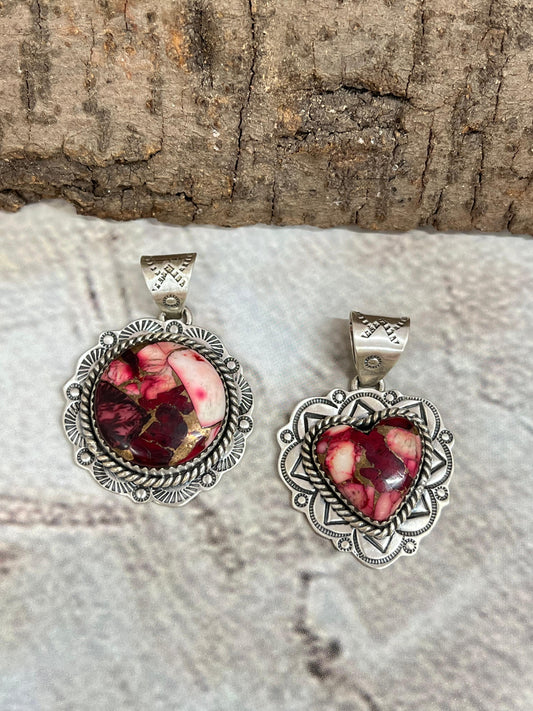 Handmade Sterling Silver Dahlia Rose Pendant with Signed Nizhoni