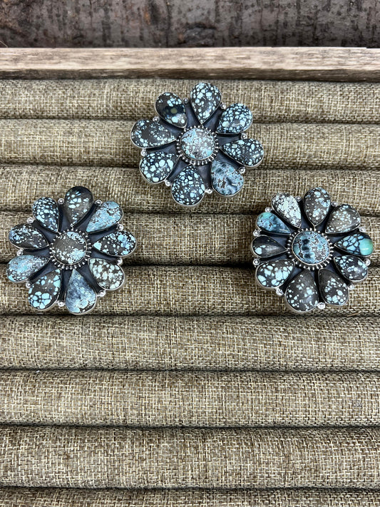 Handmade Sterling Silver Starfox Variscite Adjustable Ring Signed Nizhoni