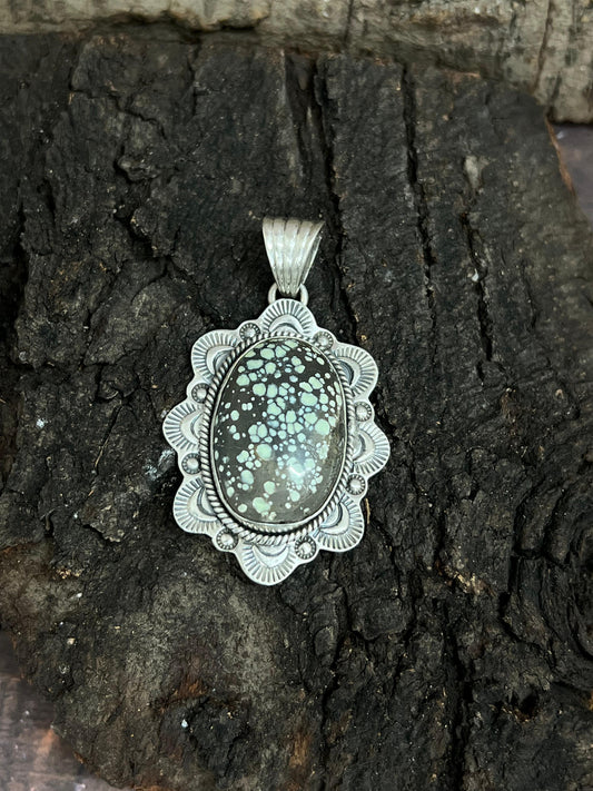 Handmade Sterling Silver Starfox Variscite Pendant Signed Nizhoni