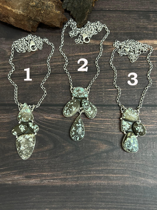 Handmade Sterling Silver Starfox Variscite Necklace Signed Nizhoni