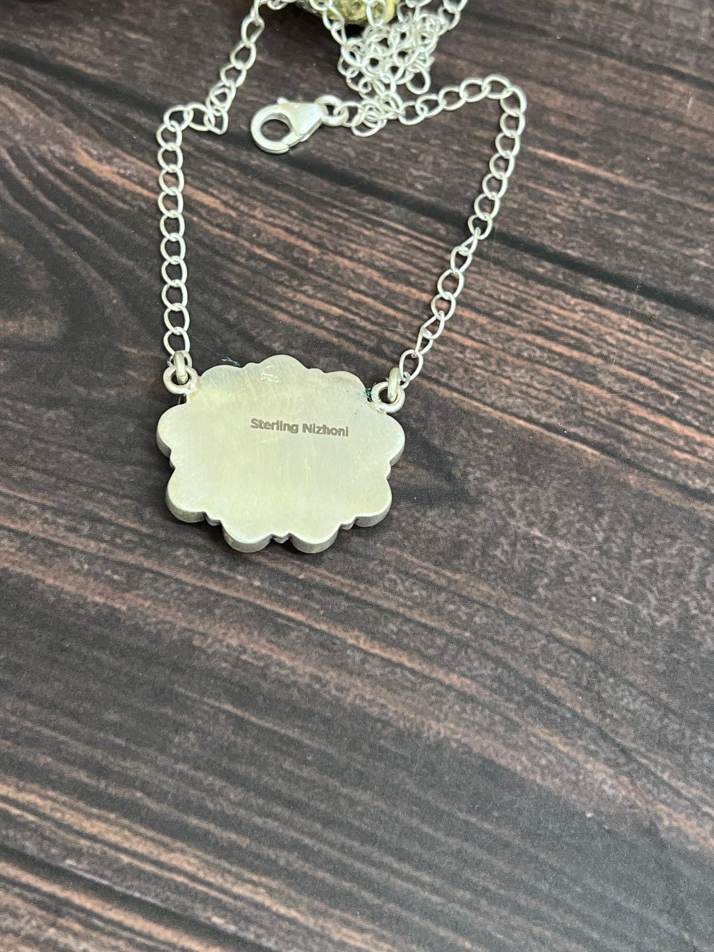 Handmade Sterling Silver Kingman Turquoise with White Buffalo Signed Nizhoni