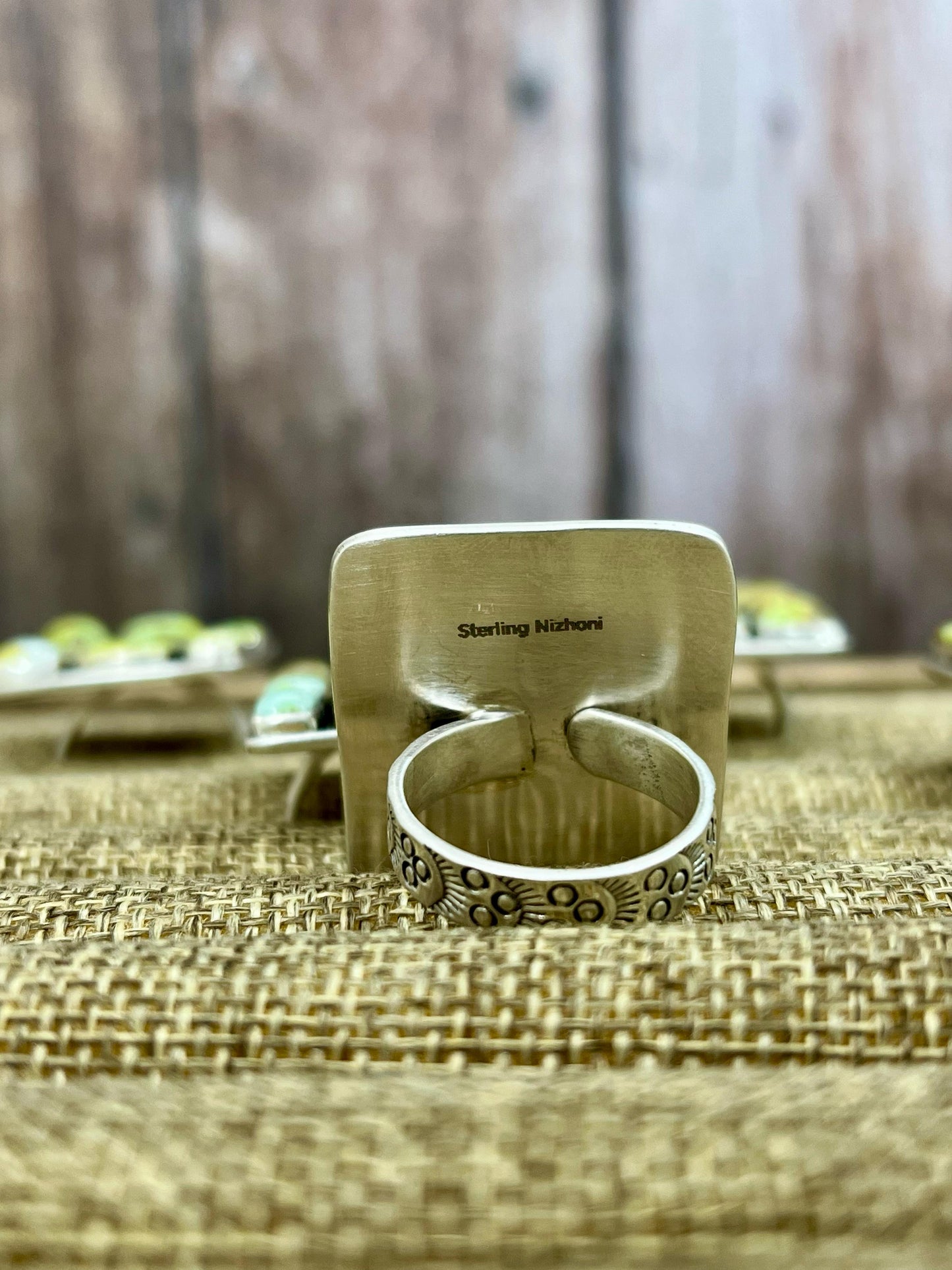 Handmade Sterling Silver Palomino Turquoise Adjustable Ring, Signed Nizhoni