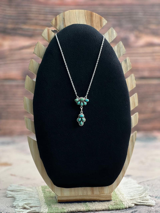 Handmade Sterling Silver Kingman Turquoise  Necklace "Signed Nizhoni"