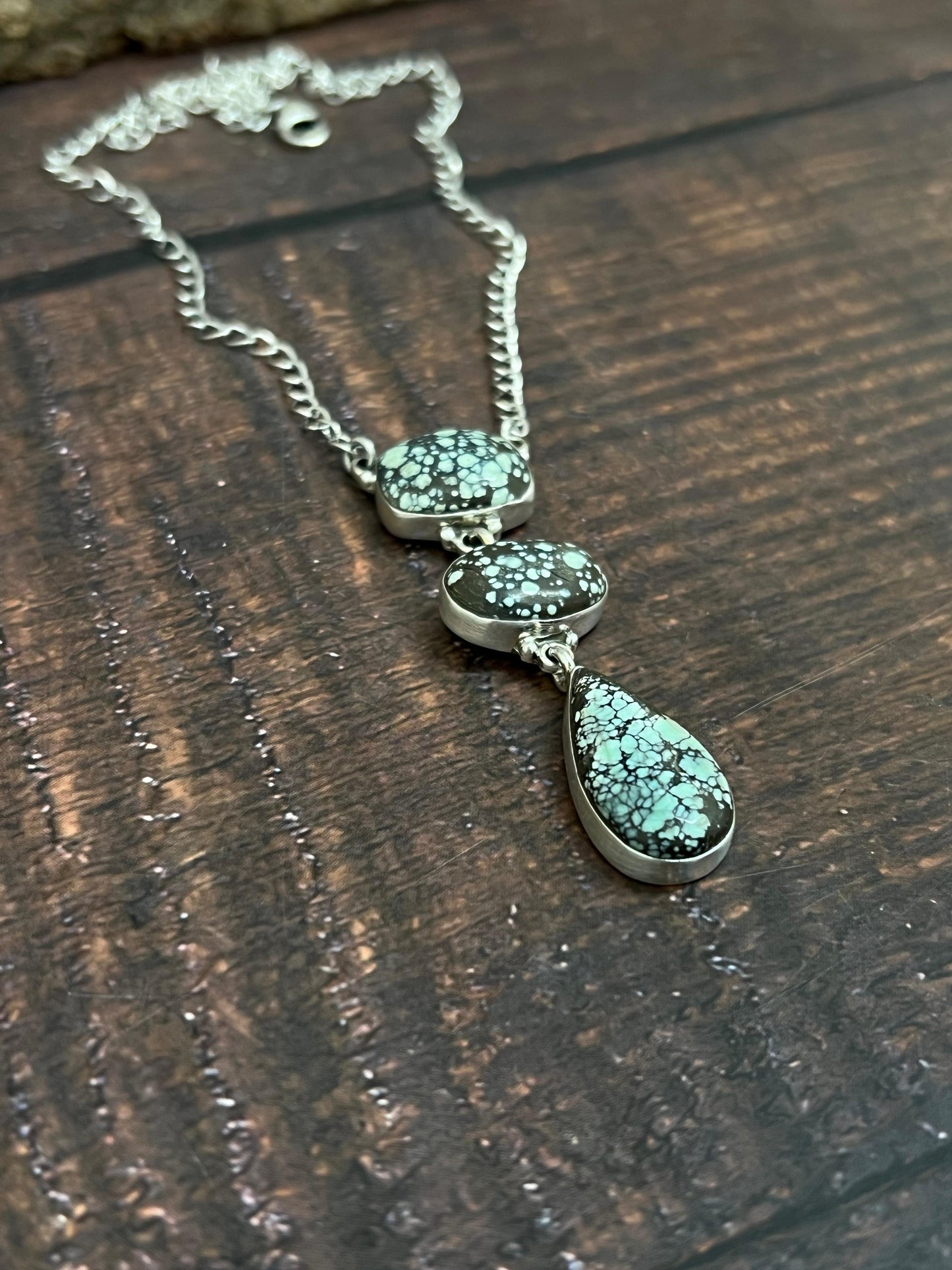 Handmade Sterling Silver Starfox Variscite Necklace Signed Nizhoni
