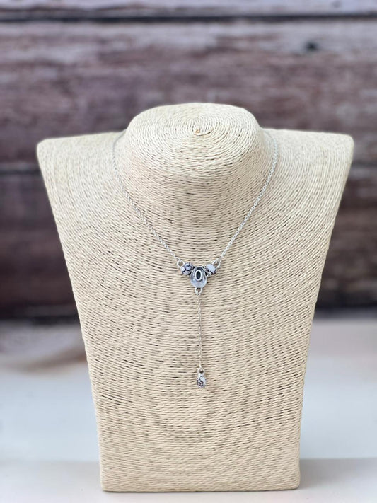 Handmade Sterling Silver Wildhorse Magnesite Necklace "Signed Nizhoni"