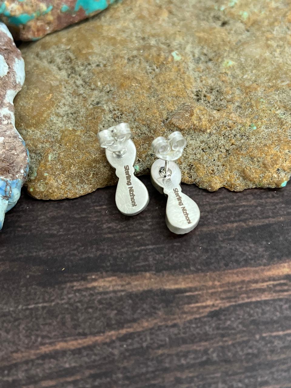 Handmade Sterling Silver Cotton Candy Studs with Signed Nizhoni