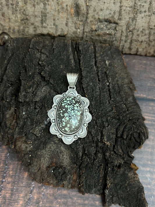 Handmade Sterling Silver Starfox Variscite Pendant Signed Nizhoni
