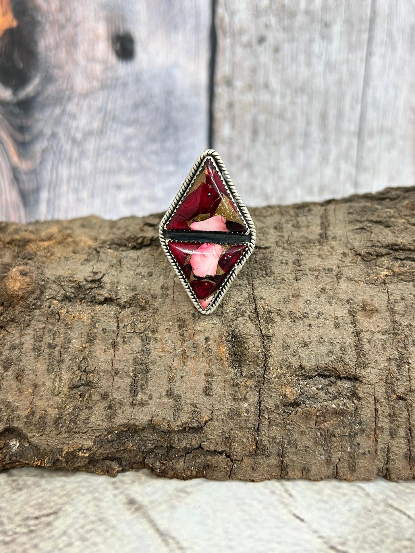 Handmade Sterling Silver Dahlia Rose Adjustable Ring with Signed Nizhoni