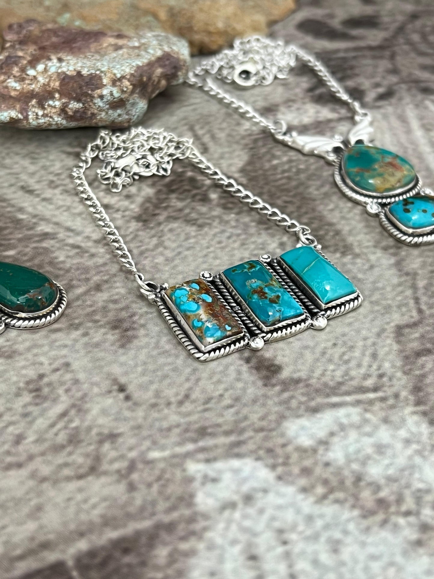 Handmade Sterling Silver Hardy Pit Necklace with Signed Nizhoni