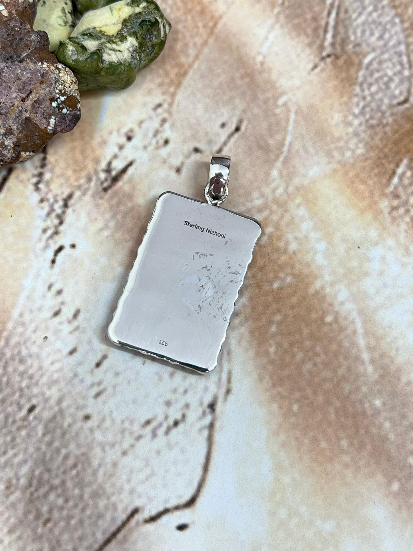 Handmade Sterling Silver Dahlia Rose Pendant with Signed Nizhoni
