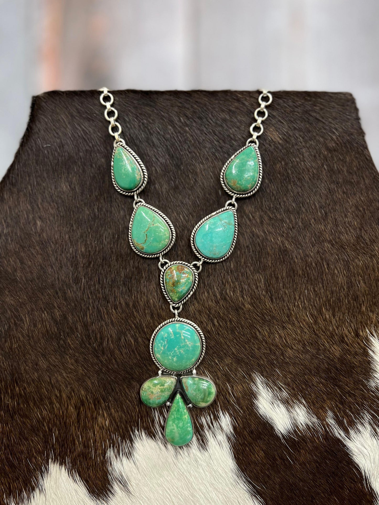 Handmade Sterling Silver Mantis Turquoise Necklace Signed Nizhoni