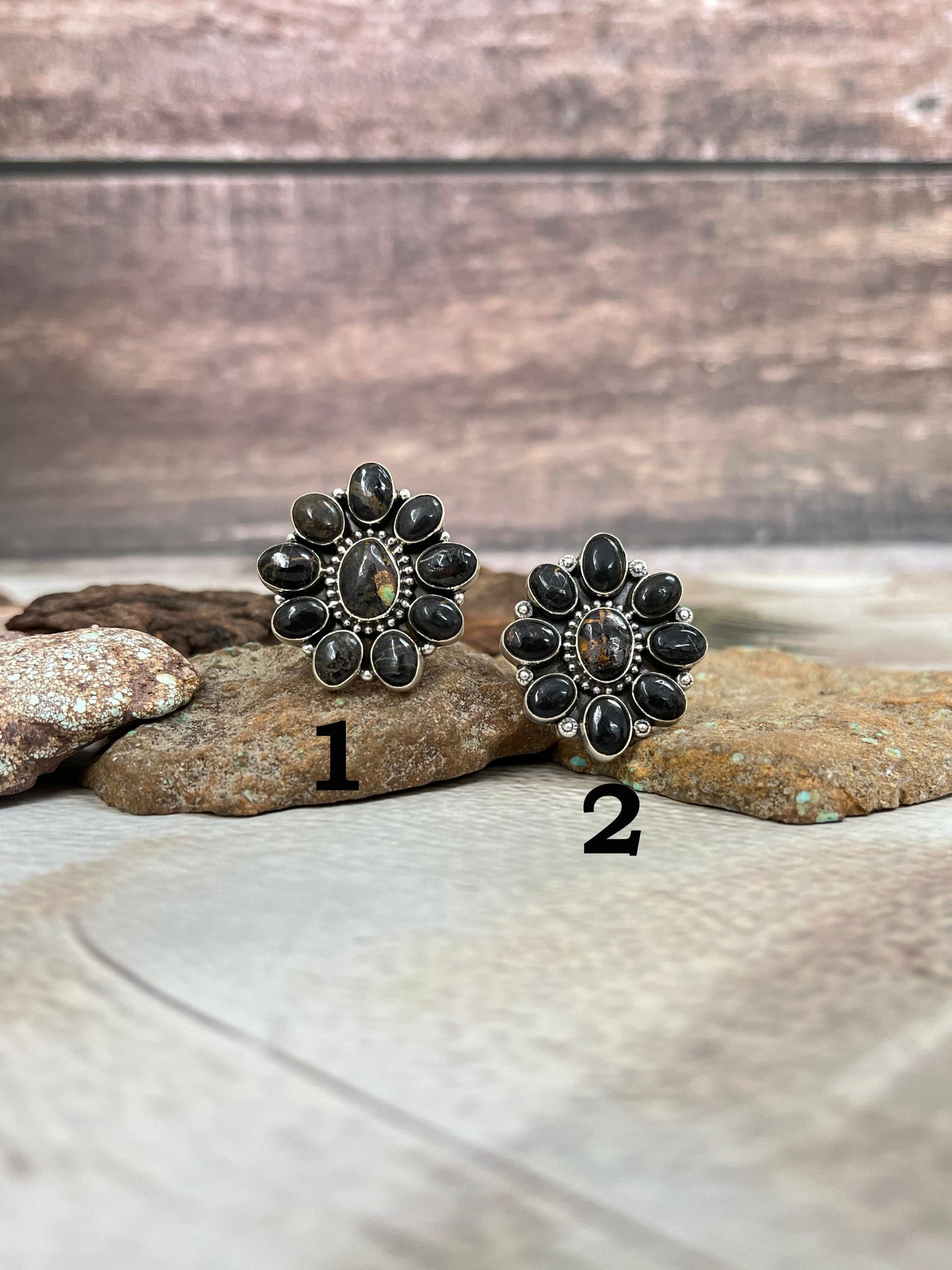 Handmade Sterling Silver Blackjack Turquoise Adjustable Ring Signed Nizhoni