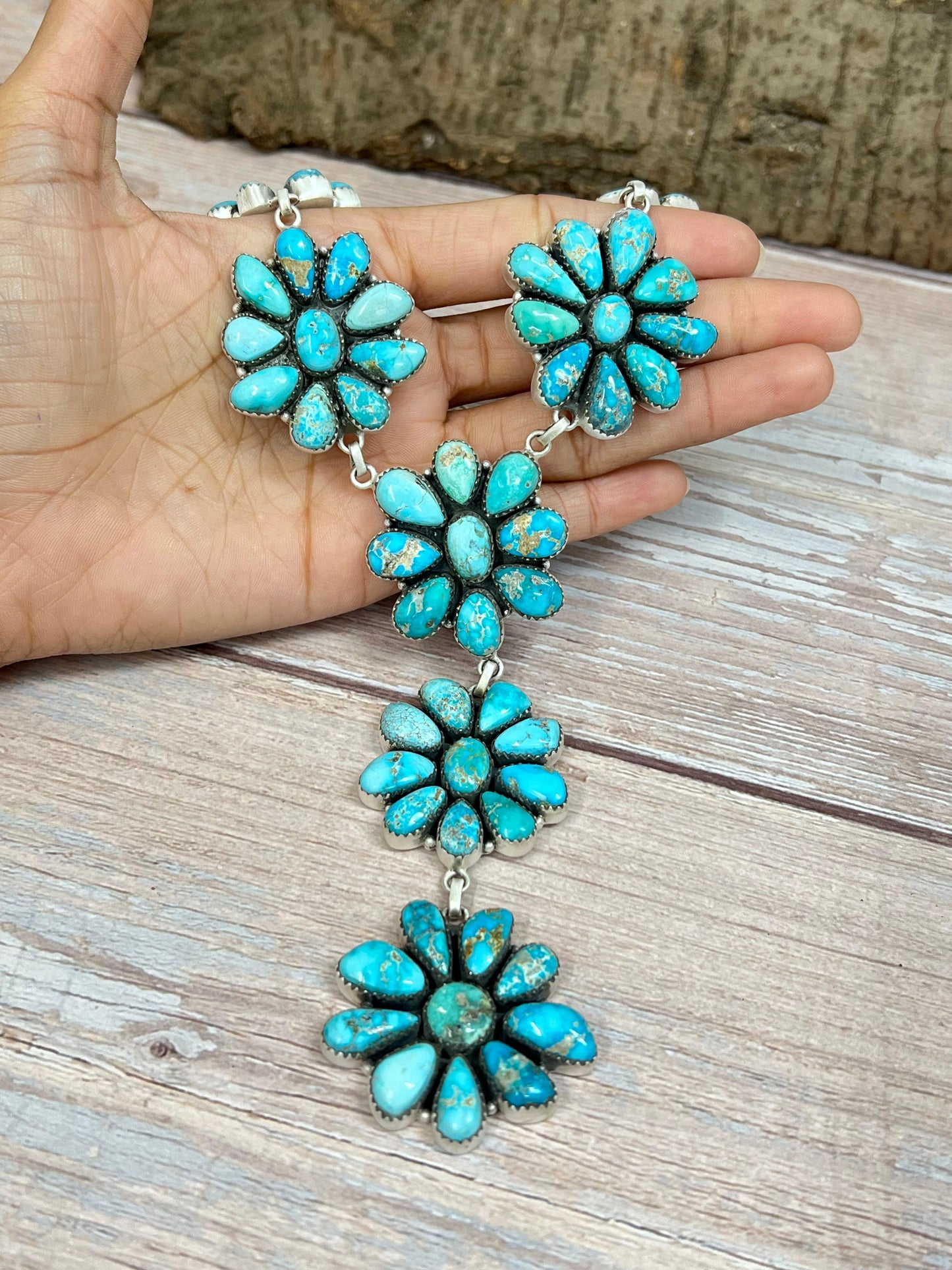 Handmade Sterling Silver Blue Bird Necklace with Signed Nizhoni