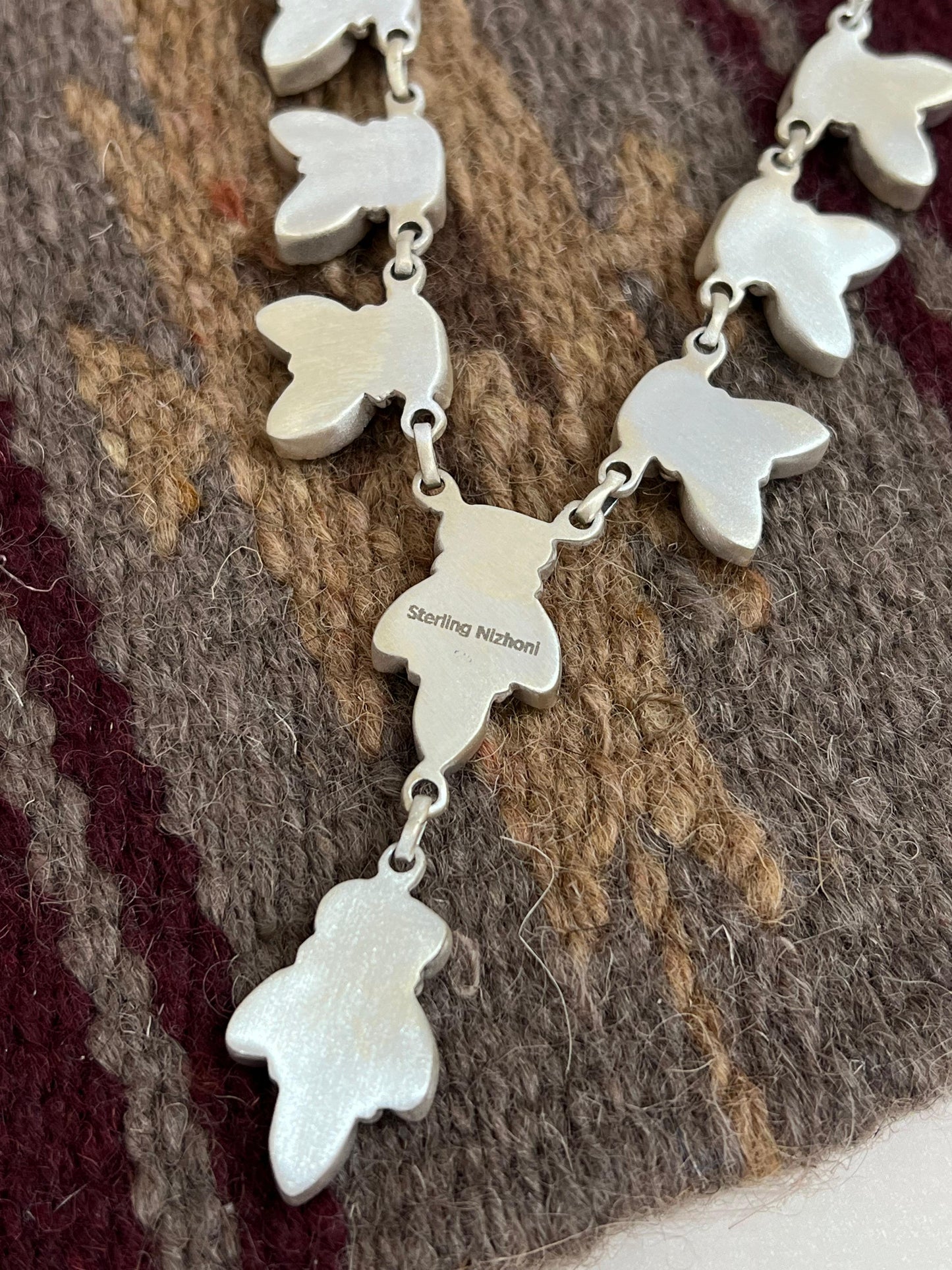 Christmas Collection Handmade Sterling Silver Coral with Peridot Necklace with Signed Nizhoni