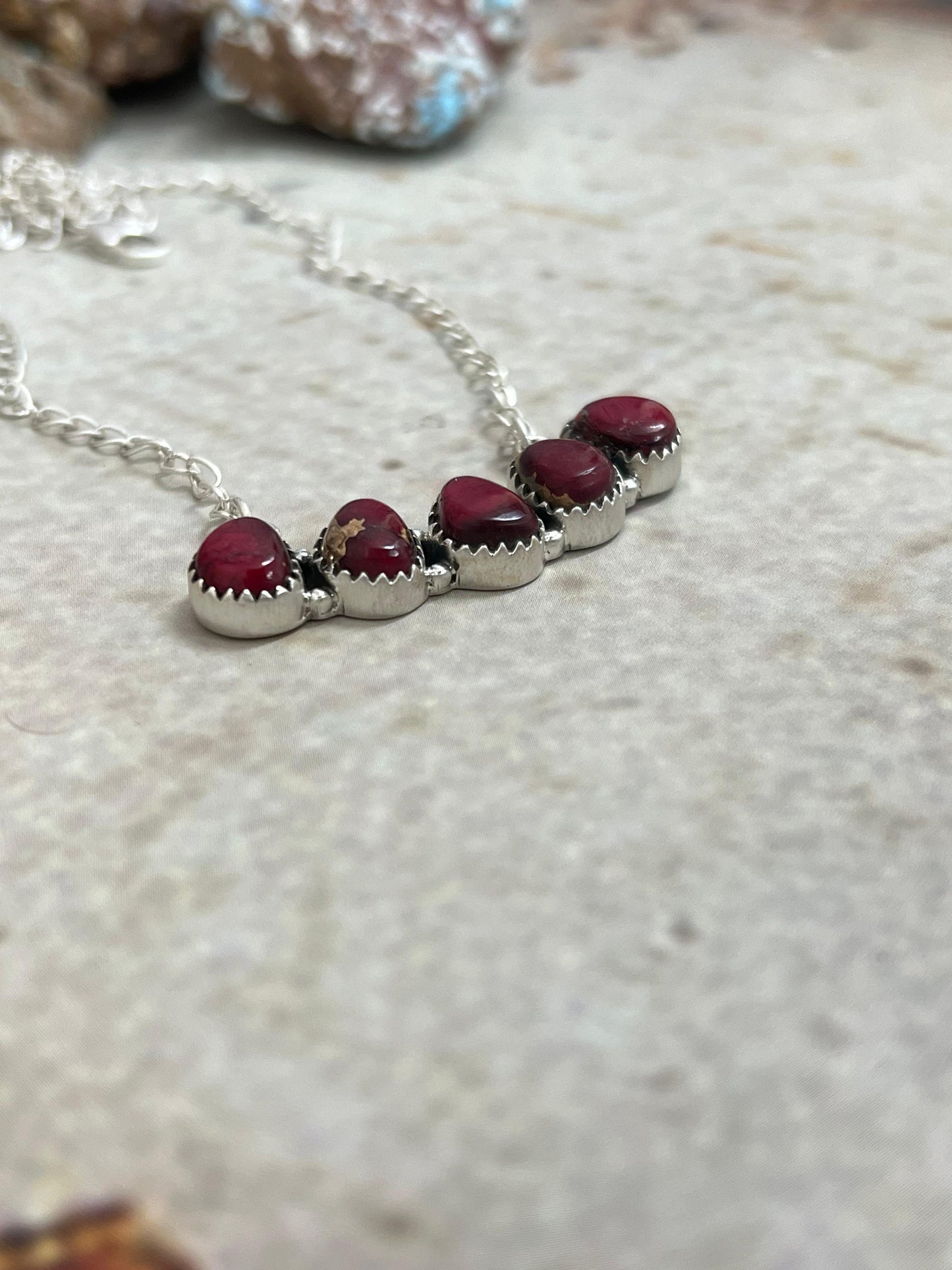 Handmade Sterling Silver Dahlia Rose Necklace with Signed Nizhoni
