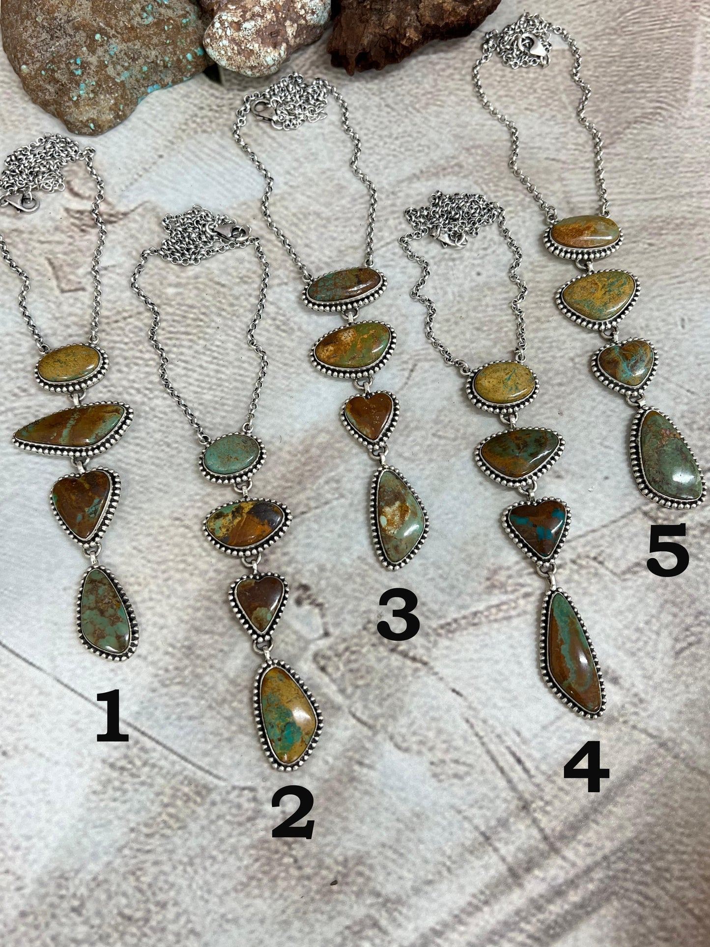 Handmade Sterling Silver Old Stock Royston Turquoise Necklace Signed Nizhoni