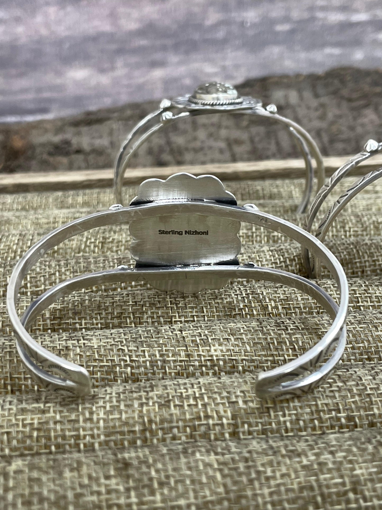 Handmade Sterling Silver Starfox Variscite Bracelet Signed Nizhoni