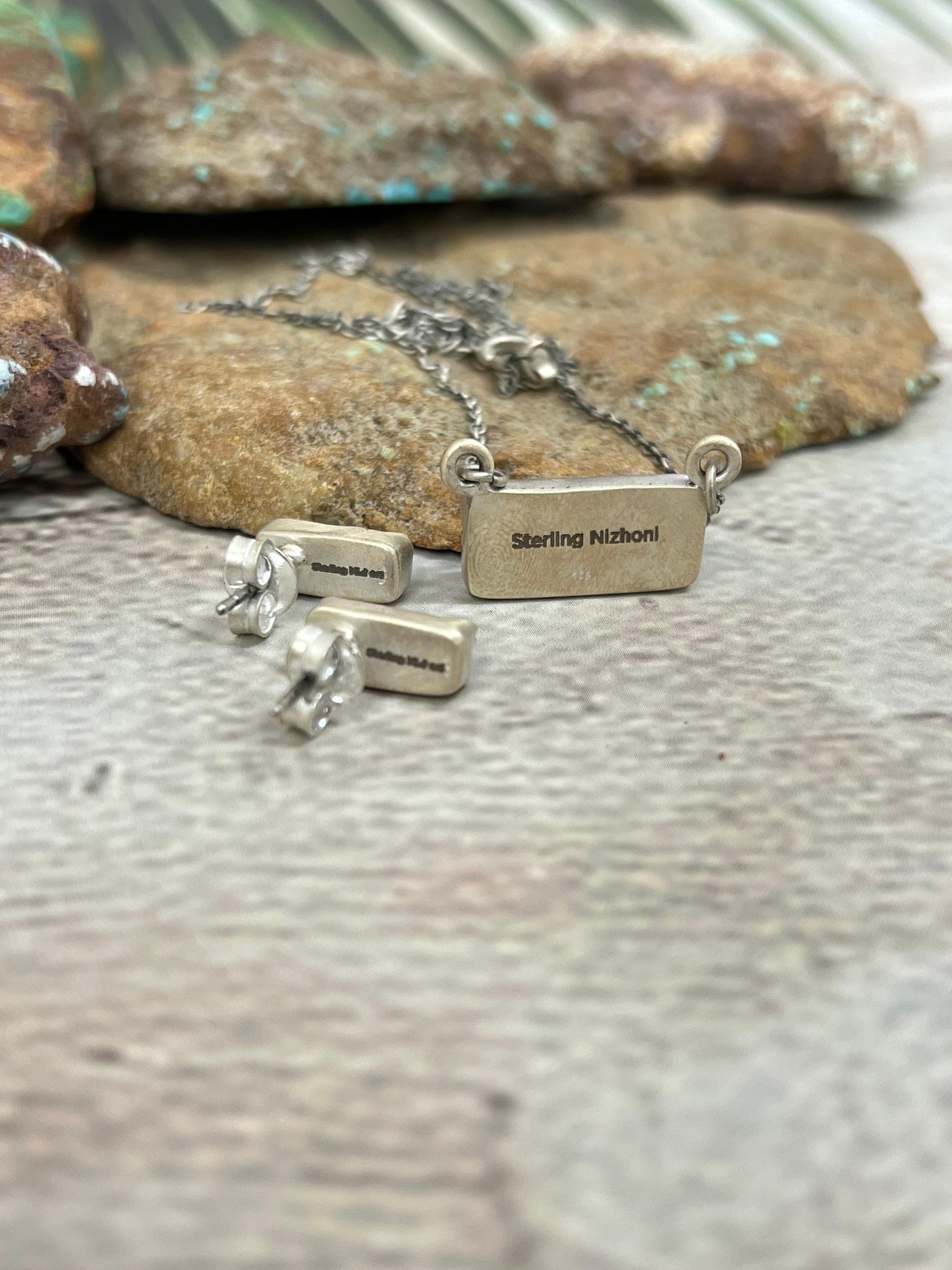 Handmade Sterling Silver Grape Dahlia Necklace Earrings Set, Signed Nizhoni