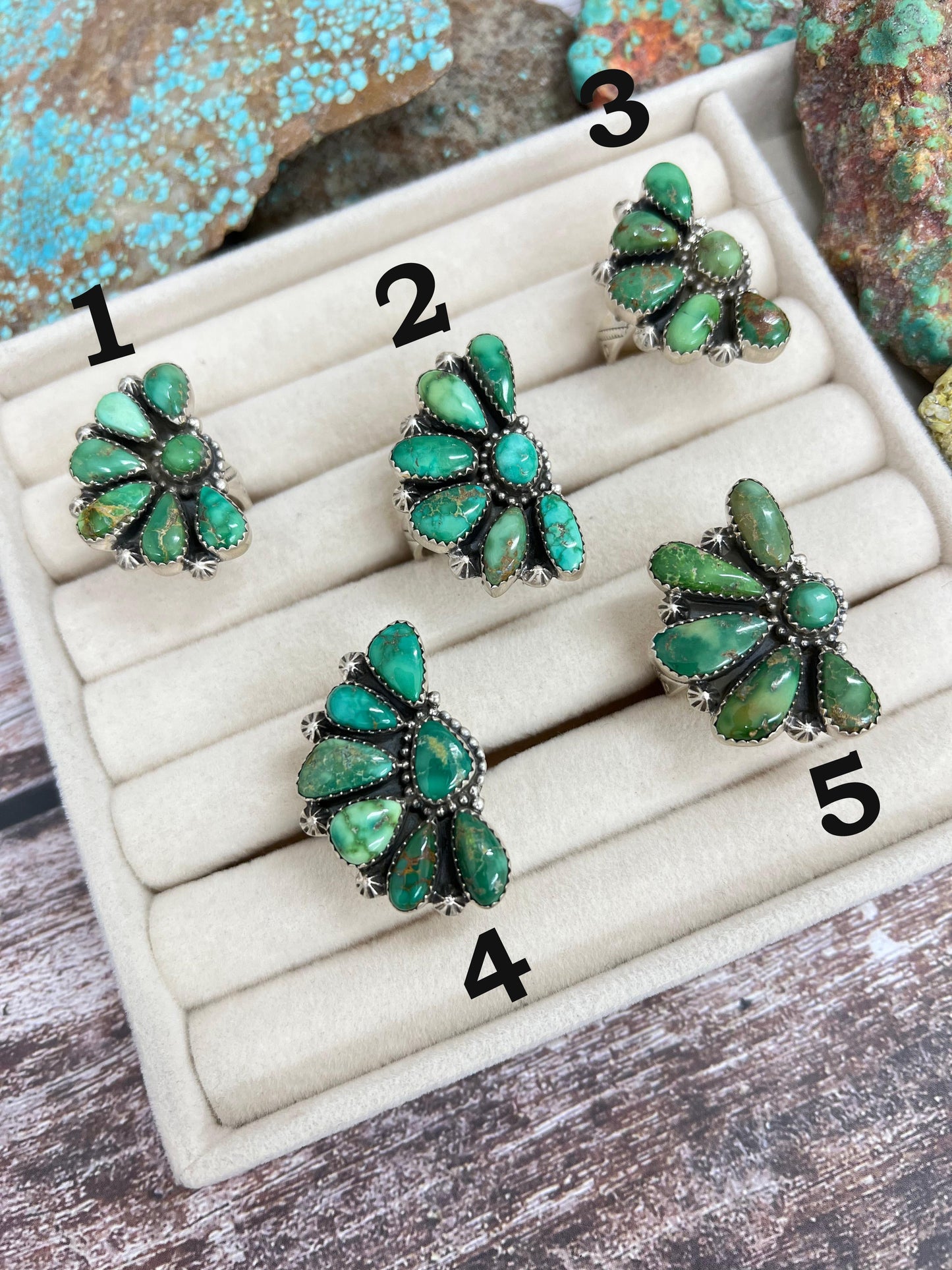 Handmade Sterling Silver Sonoran Mountain Turquoise Adjustable Ring with Signed Nizhoni