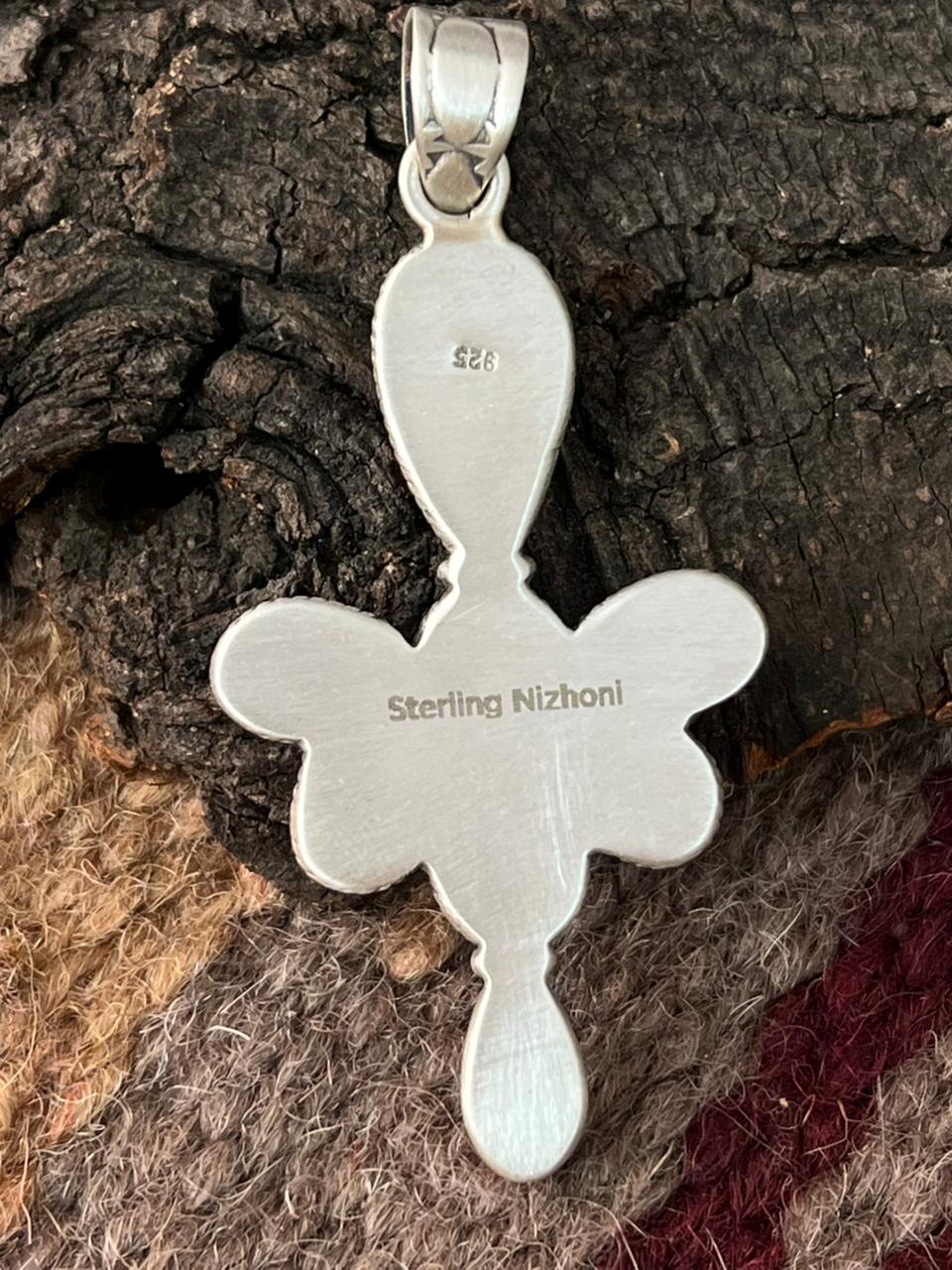 Handmade Sterling Silver Cherry Blossom Pendant "Signed Nizhoni"