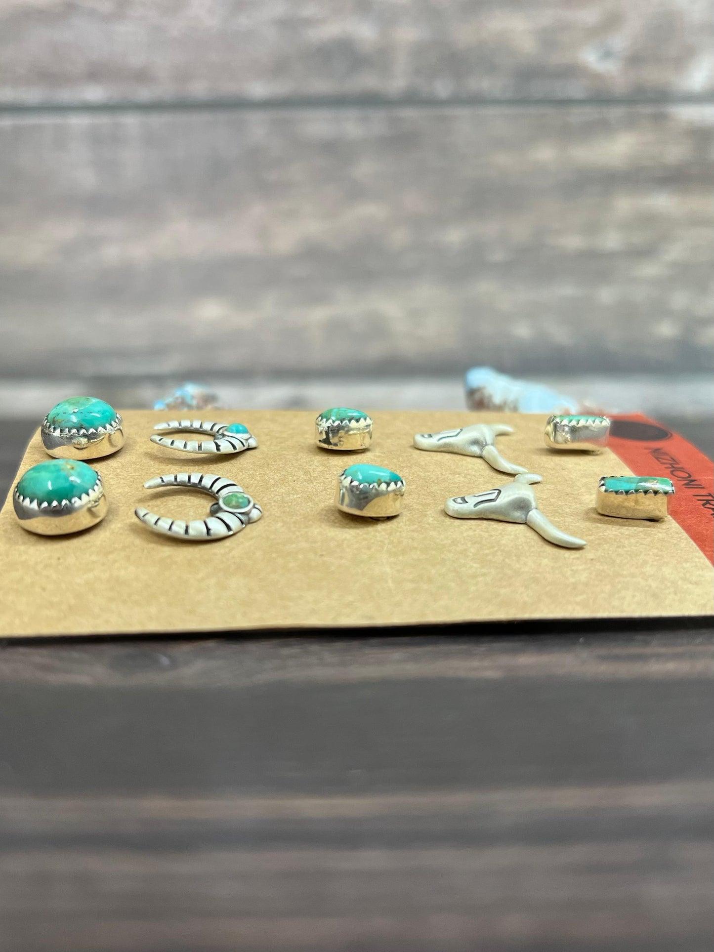 Handmade Sterling Silver and Kingman Turquoise Post Signed Nizhoni