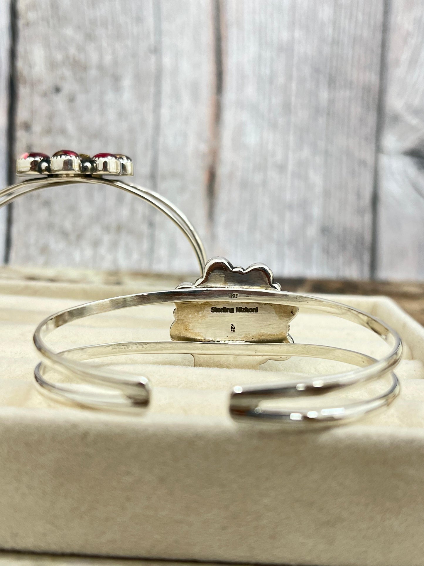 Handmade Sterling Silver Peacock Dahlia with Druzy, Dahlia Rose with Druzy Cuff Bracelet, Signed Nizhoni