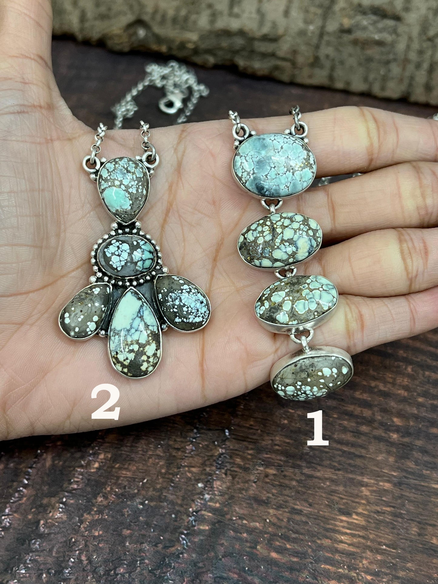 Handmade Sterling Silver Starfox Variscite Necklace Signed Nizhoni