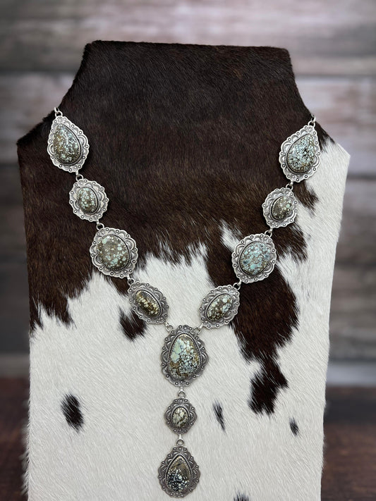 Handmade Sterling Silver Starfox Variscite Necklace Signed Nizhoni