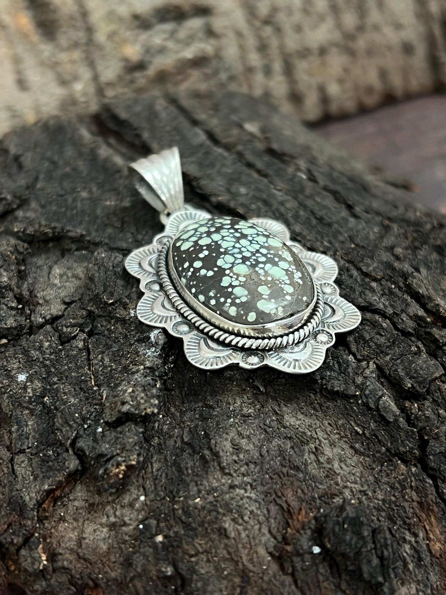 Handmade Sterling Silver Starfox Variscite Pendant Signed Nizhoni