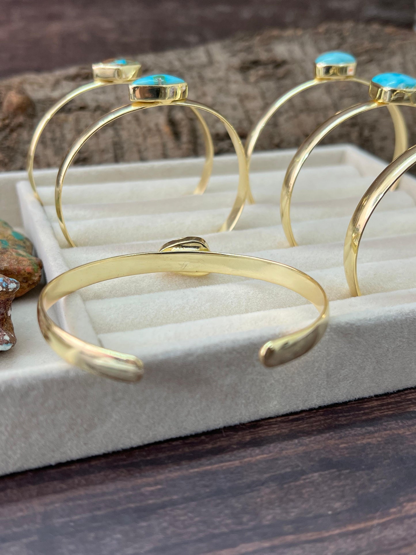 “The Golden Collection” Desert Winds Handmade Natural Gold Plated Blue Bird Bracelet