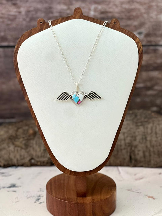 Handmade Sterling Silver Cotton Candy Necklace "Signed Nizhoni"