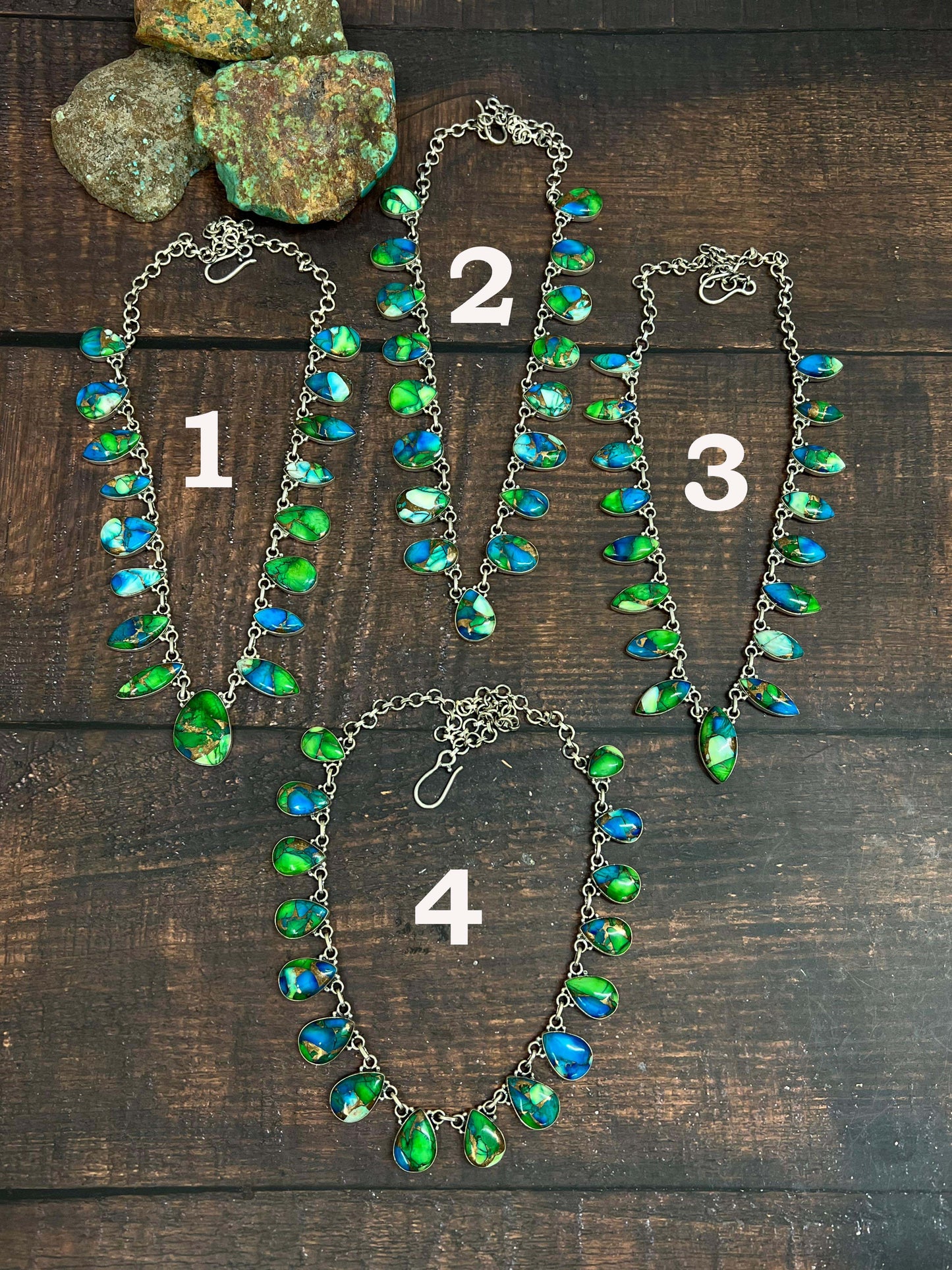 Handmade Sterling Silver Peacock Dahlia Necklace with Signed Nizhoni
