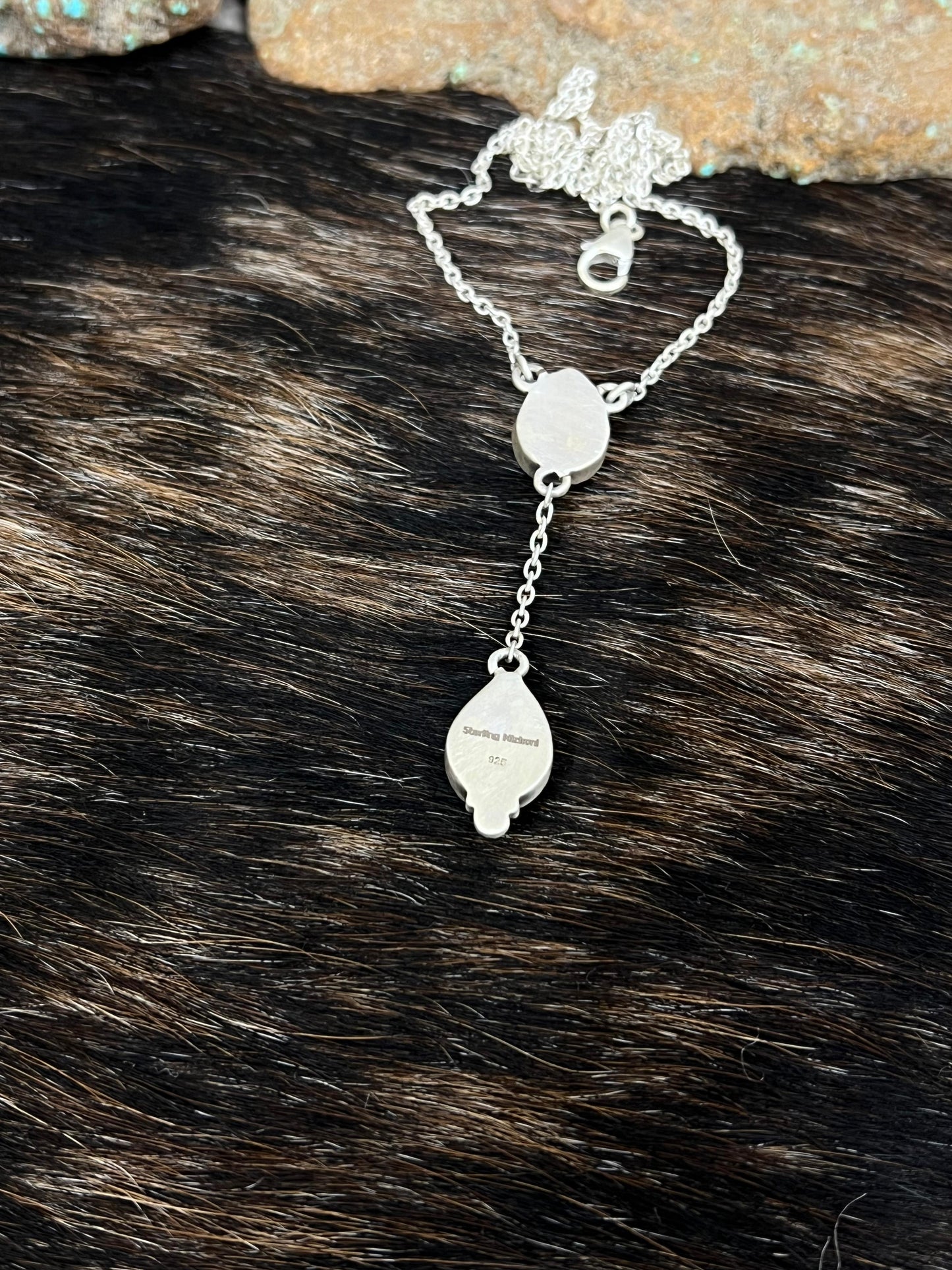 Handmade Sterling Silver Grape Dahlia Necklace with Signed Nizhoni